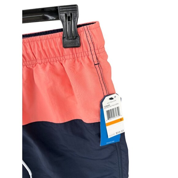 Nautica Mens Swim Trunks With Drawstring Waistband In Coral, Navy Blue Size S - Picture 6 of 8